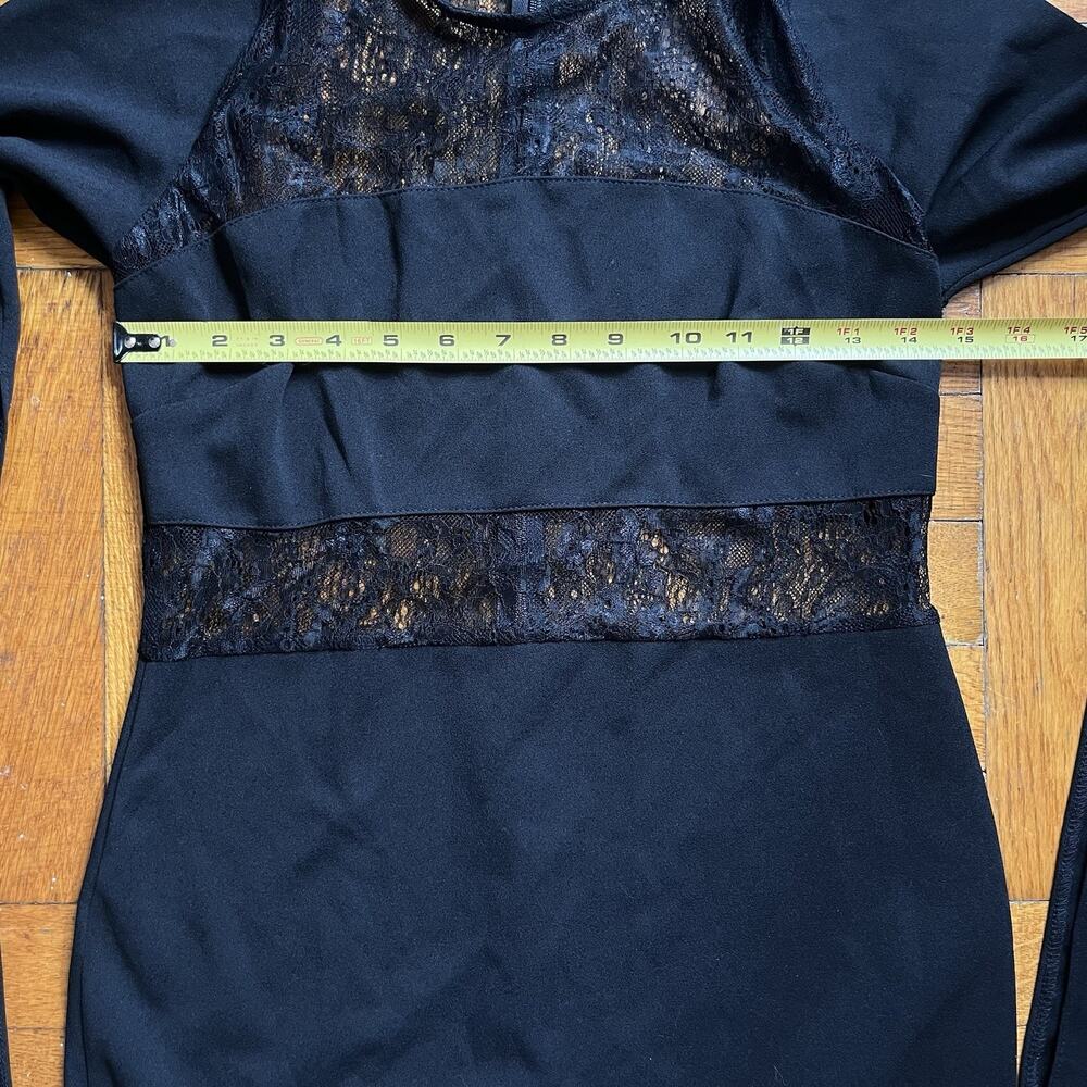 John Zack Tall Black Lace Dress With Split Sleeves US 8 UK 12 Witchy Whimsigoth - Picture 5 of 13